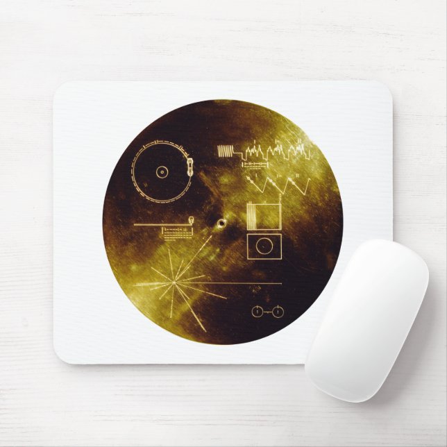 Mousepad Voyager 1 + 2 Sons do Cobrir Dourado do Registro d (Com mouse)