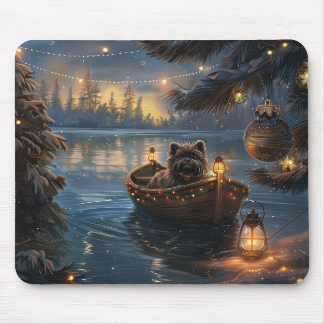 Mousepad Voz Festiva de Natal Affenpinscher (Frente)