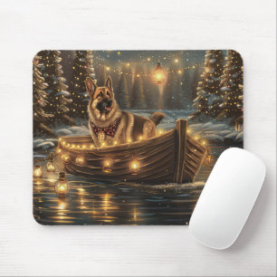 Mousepad Voz Festiva do Natal german shepherd