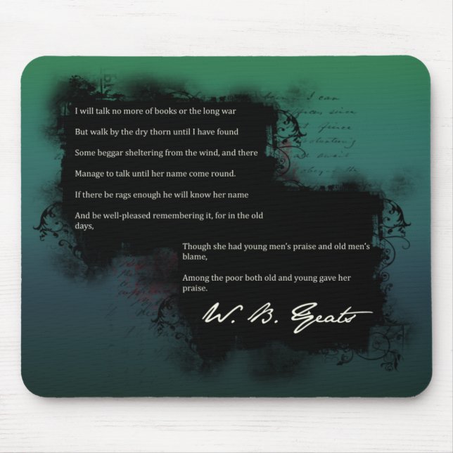 Mousepad W.B. Tapete do rato de Yeats (Frente)
