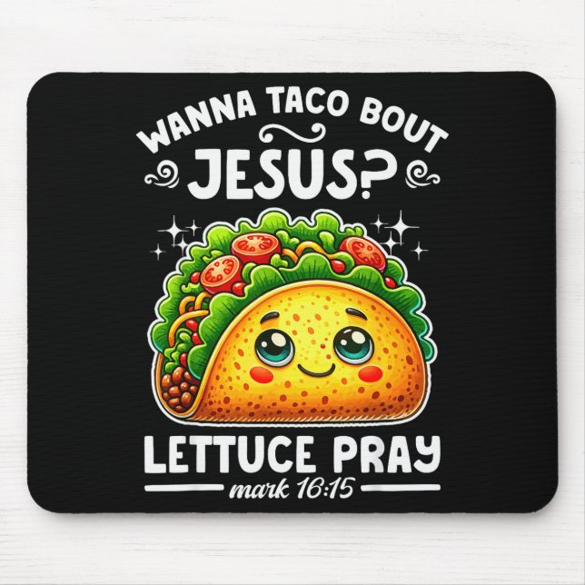 Mousepad W Taco Sobre Jesus Alface Reze Cinco De Maio Crist (Frente)