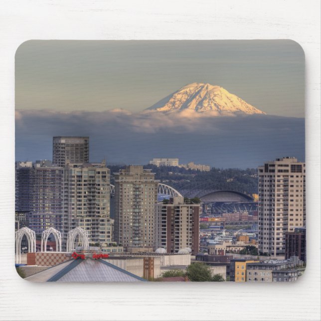 Mousepad WA, Seattle, Monte Rainier do Parque Kerry (Frente)