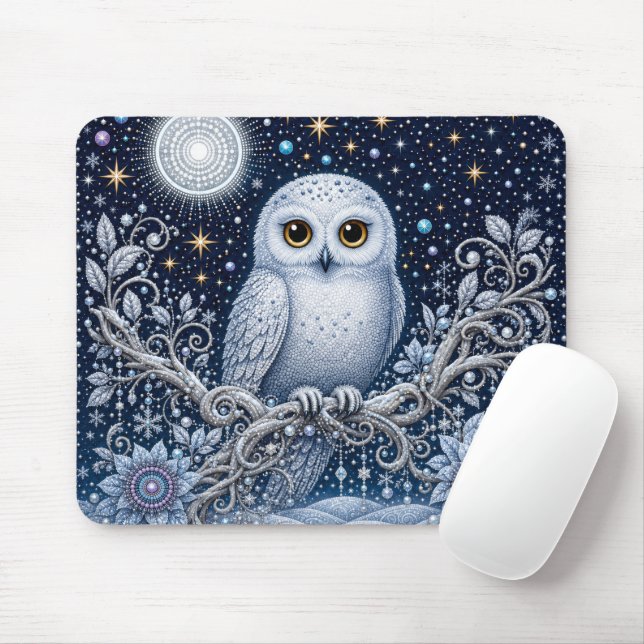 Mousepad Wächterin der Winternacht im Sternengarten (Com mouse)