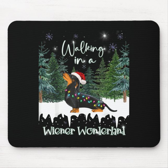 Mousepad Walking In A Wiener Wonderland Dachshund  (Frente)