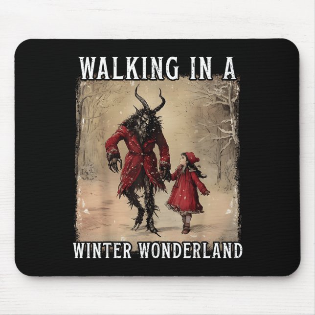 Mousepad Walking In A Winter Wonderland Krampus Creepy Horr (Frente)