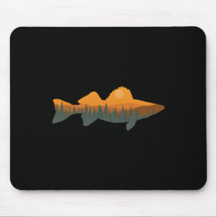 Mousepad Walleye Pesca Floresta Natureza Pescador da Vida S