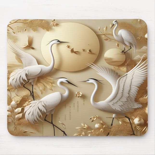 Mousepad Wallpaper Gilded Nature Floral & Avian Elegance (Frente)