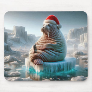 Mousepad Walrus Vestindo um Papai Noel
