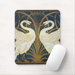 Mousepad Walter Crane - Swan, Rush E Iris Art Nouveau