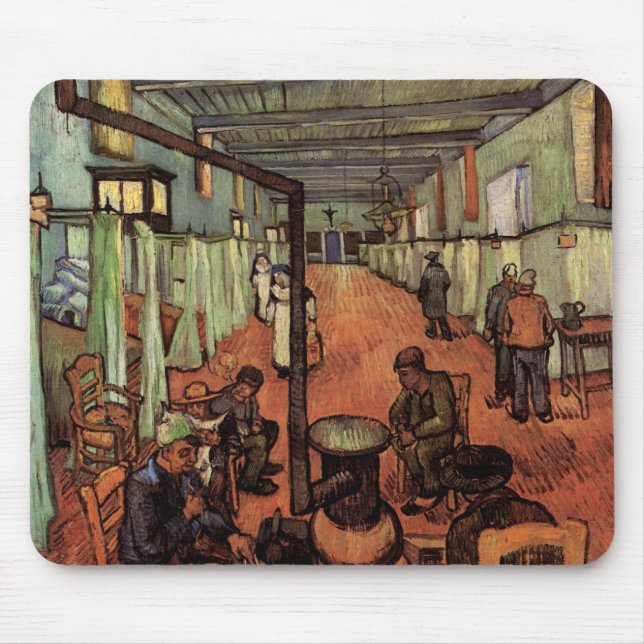 Mousepad Ward no Hospital de Arles por Vincent van Gogh (Frente)