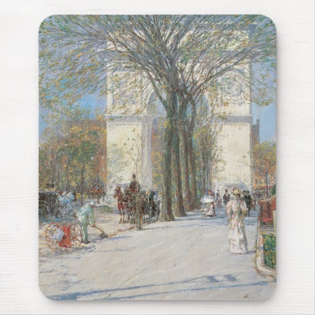 Mousepad Washington Arch, Primavera por Frederick Childe Ha (Frente)