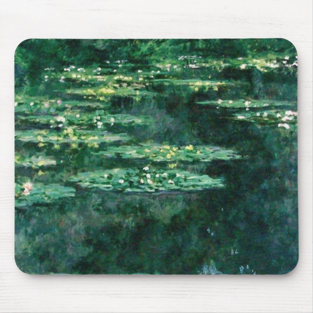 Mousepad WATER LILILIES IN GREEN POND por Claude Monet (Frente)