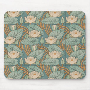 Mousepad Water Lily Art Nouveau Nature