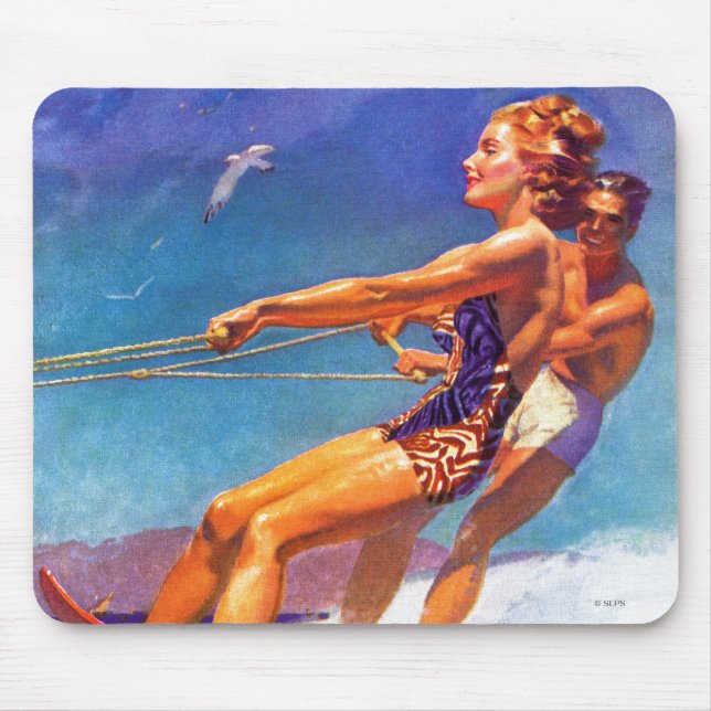 Mousepad Water Skier por McClelland Barclay (Frente)