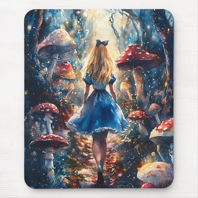 Mousepad Watercolor Alice in Wonderland (Frente)