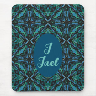 Mousepad Watercolor Azulejo Black Espanhol Personalizado