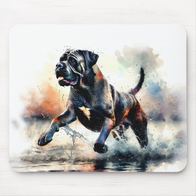 Mousepad Watercolor Cane Corso dog (Frente)