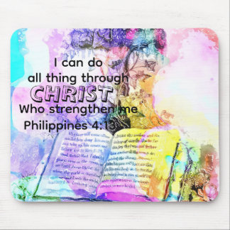 Mousepad Watercolor cross bible verse Christian 