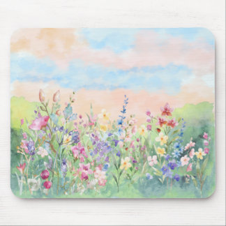 Mousepad Watercolor floral Spring Ladybug