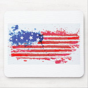 Mousepad watercolor grunge American Flag