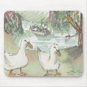 Mousepad Watercolor Sketch "Ducks/Paris"