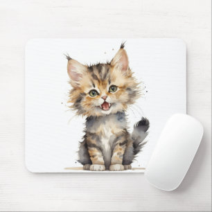 Mousepad Watercolor Tortoise Shell Kitten