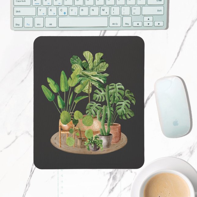 Mousepad Watercolor Tropical (In situ office desk)