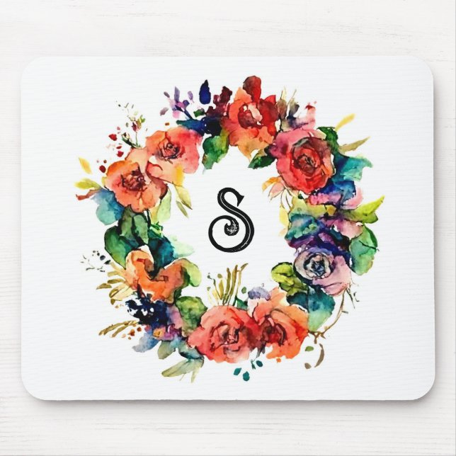 Mousepad Watercolor Wreath (Frente)