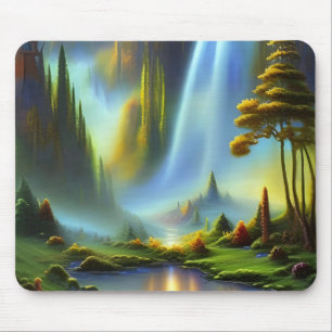 Mousepad Waterfall Mountain Valley