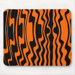 Mousepad Wavey Stripey - Preto e Laranja
