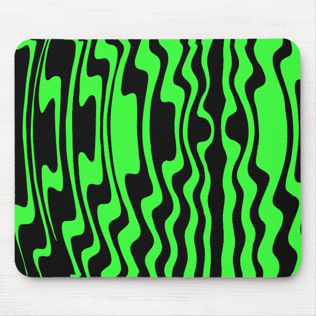 Mousepad Wavey Stripey - Preto e Verde II (Frente)