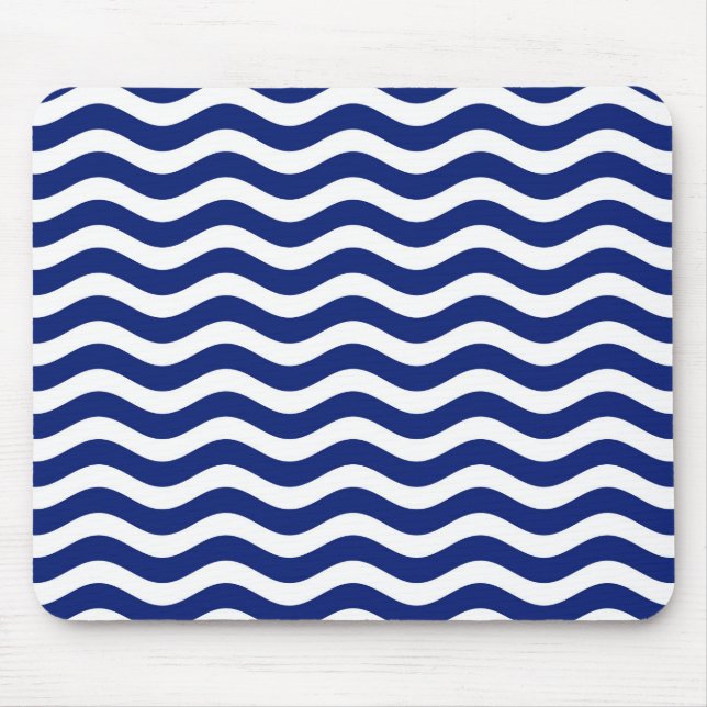 Mousepad Wavy Navy Stripes decor (Frente)