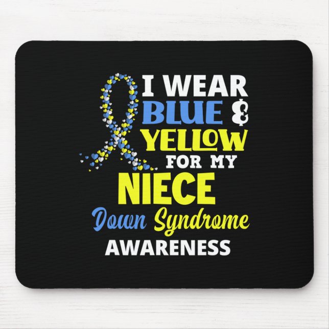 Mousepad Wear Blue And Yellow For My Niece Down Syndrome Aw (Frente)