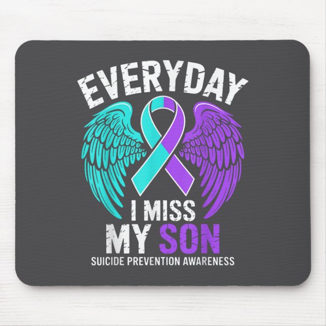 Mousepad Wear Teal &amp; Purple I Miss My Son Suicide Preve (Frente)