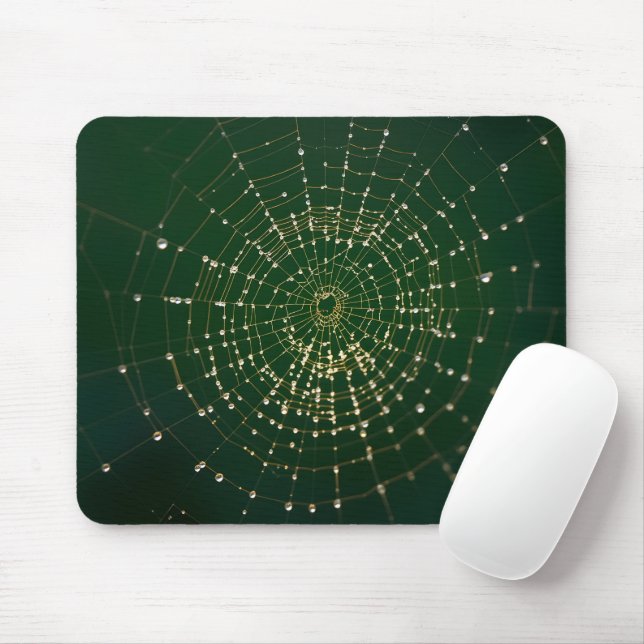 Mousepad Web Dew-Kissed Spider no amanhecer (Com mouse)