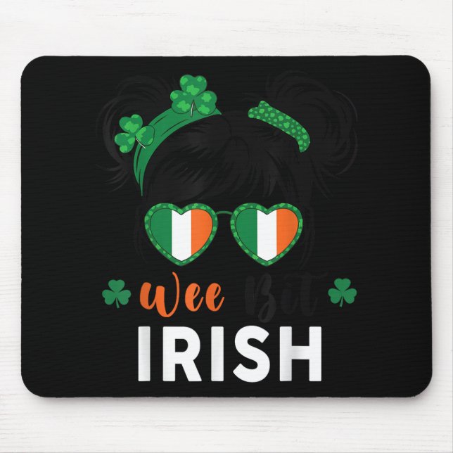 Mousepad Wee Bit Irish Dia de São Patrício Cute Toddler Tee (Frente)