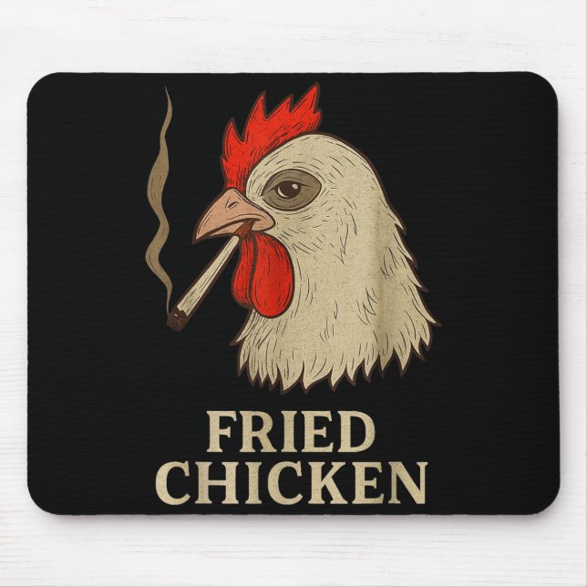 Mousepad Weed Meme Funny Fried Chicken Smoking  (Frente)