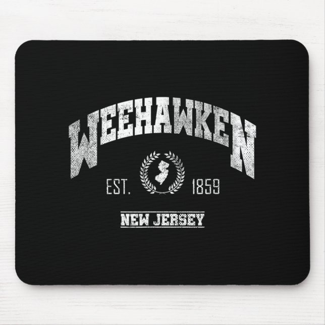 Mousepad Weehawken Nj New Jersey Vintage Throwback  (Frente)