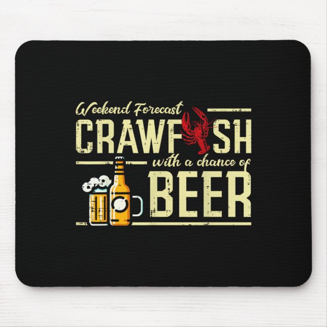Mousepad Weekend Forecast Crawfish Beer Funny Crayfish Dad  (Frente)