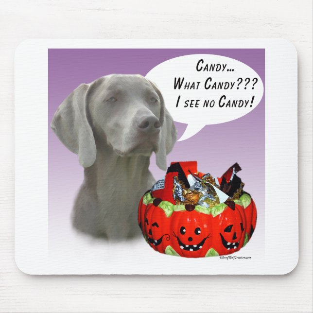 Mousepad Weimaraner Halloween Candy (Frente)