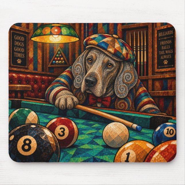 Mousepad Weimaraner, Mosaico Geométrico (Frente)