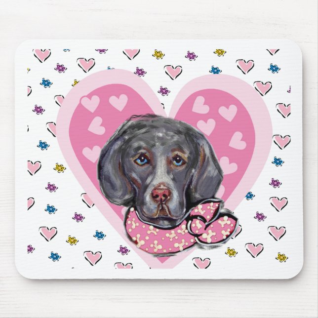 Mousepad Weimaraner Valentine (Frente)