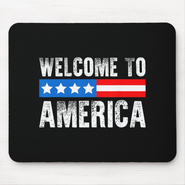 Mousepad Welcome To America Patriotic Usa Flag New American (Frente)