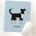 Mousepad Welsh Border Collie Sheepdog Personalizado<br><div class="desc">Um adorável cão-pastor negro e branco da Welsh Border Collie. Estes cães de trabalho deslumbrantes e inteligentes são excelentes para amantes de os animais,  pastores e agricultores. E qualquer outra pessoa também! Arte original de Nic Squirrell. Altere ou remova o nome a ser personalizado.</div>