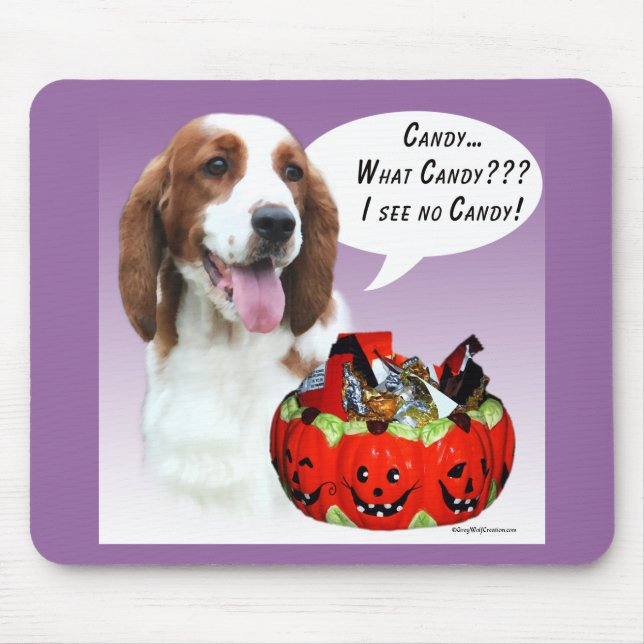 Mousepad Welsh Springer Spaniel Halloween Candy (Frente)
