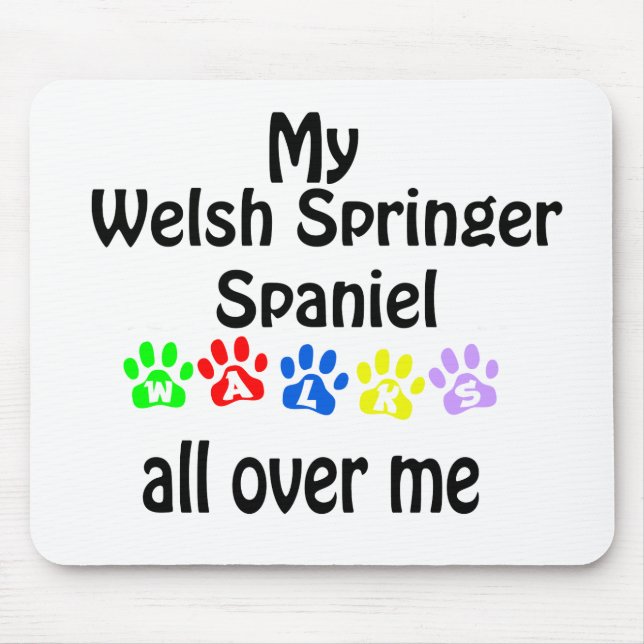 Mousepad Welsh Springer Spaniel Walks Design (Frente)
