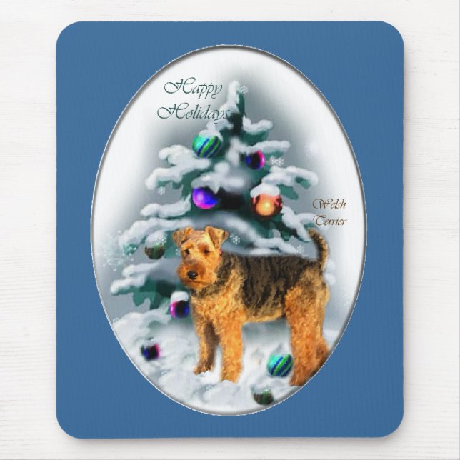 Mousepad Welsh Terrier Christmas Gifts (Frente)