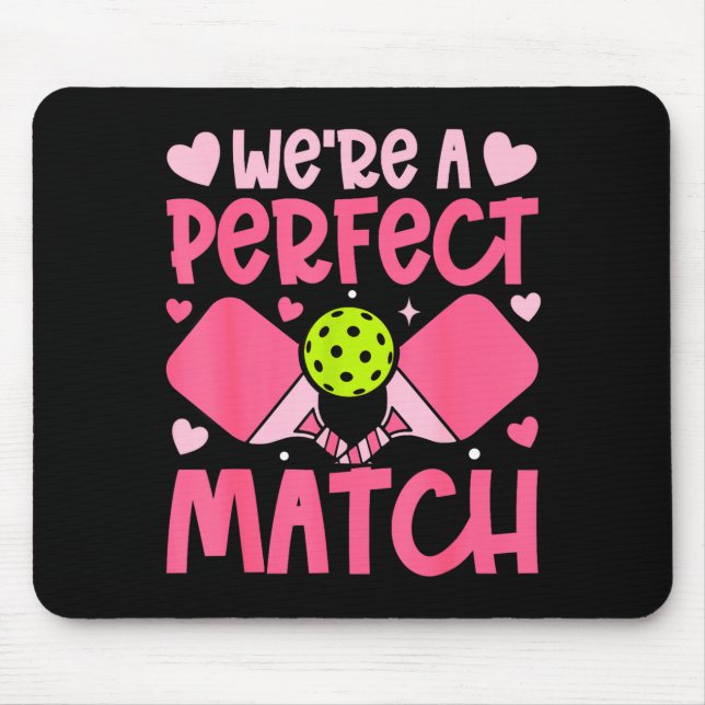 Mousepad We're A Match Ckleball Couple Paddle Hearts Valent (Frente)