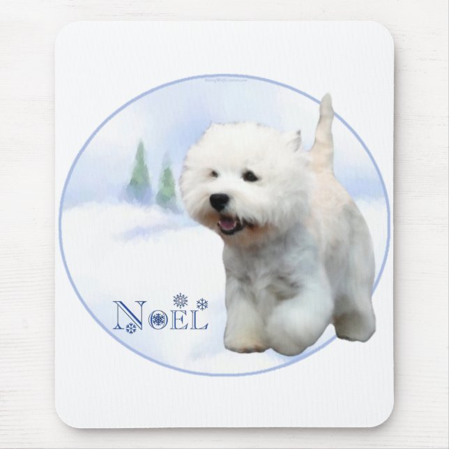 Mousepad West Highland White Terrier Noel (Frente)