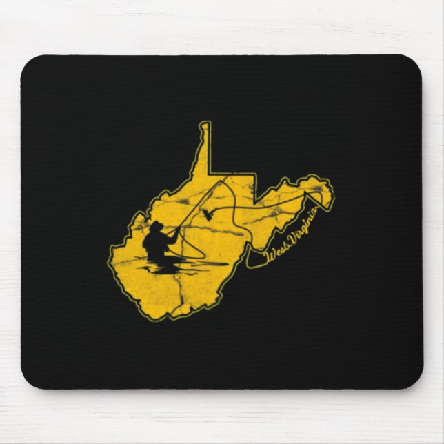 Mousepad West Virginia Mountain Dourado E Blue Fly Fisherie (Frente)